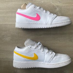 Authentic Jordan 1 Low White Neon in a 6.5Y, worn 3 times!